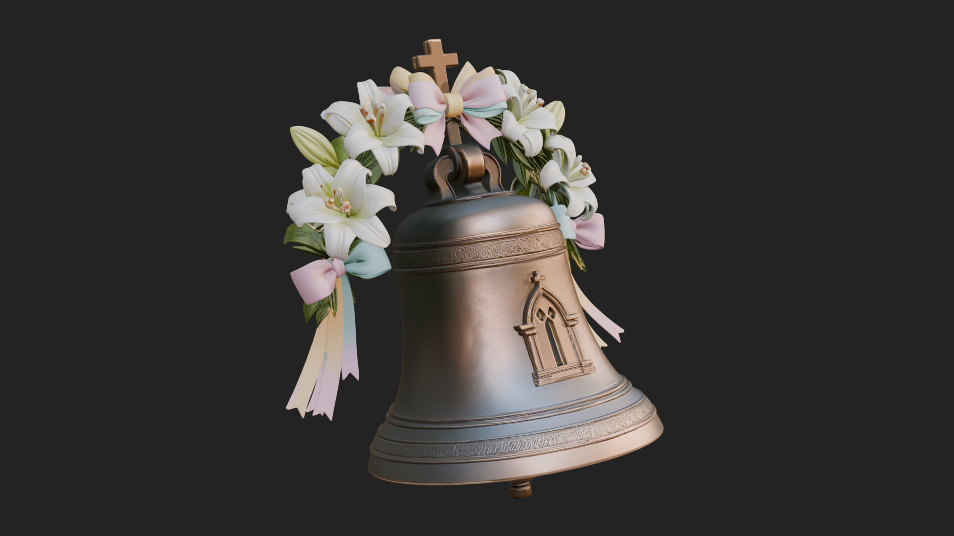 Easter Lily Church Bell Ornament Design 2 3D Print Model 3D Model