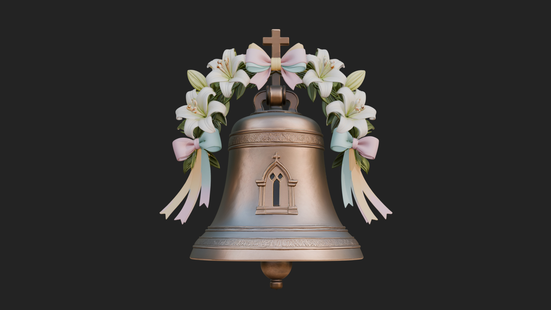 Easter Lily Church Bell Ornament Design 2 3D Print Model 3D Model