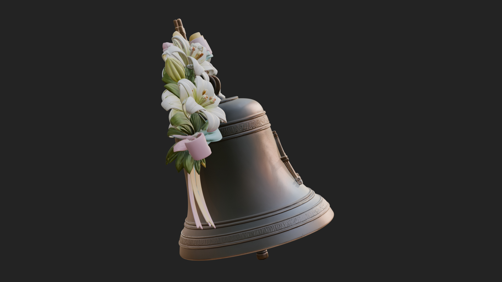 Easter Lily Church Bell Ornament Design 2 3D Print Model 3D Model