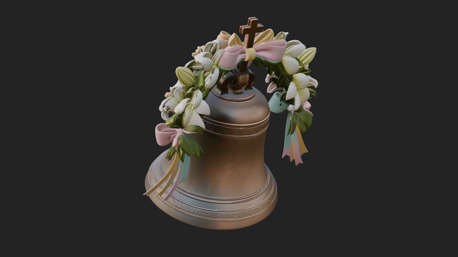 Easter Lily Church Bell Ornament Design 2 3D Print Model 3D Model