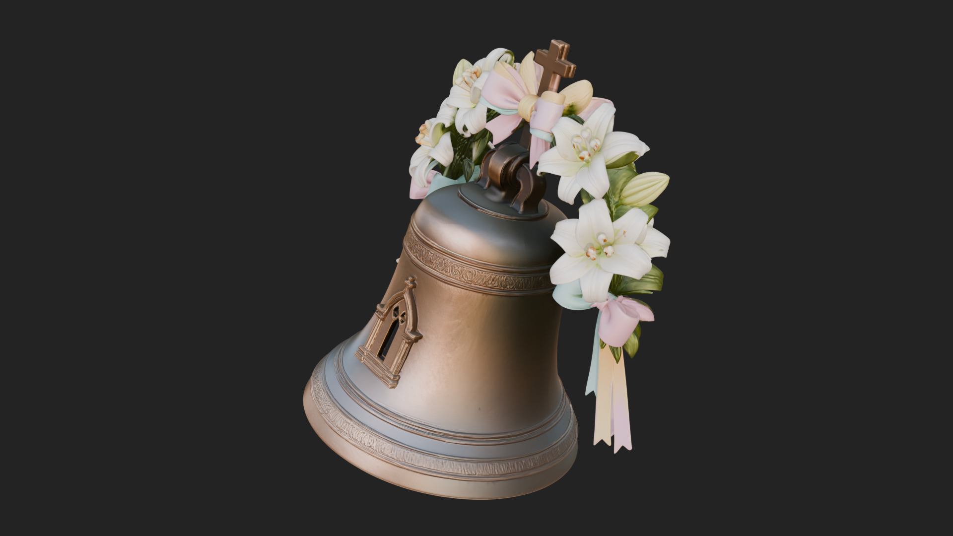 Easter Lily Church Bell Ornament Design 2 3D Print Model 3D Model