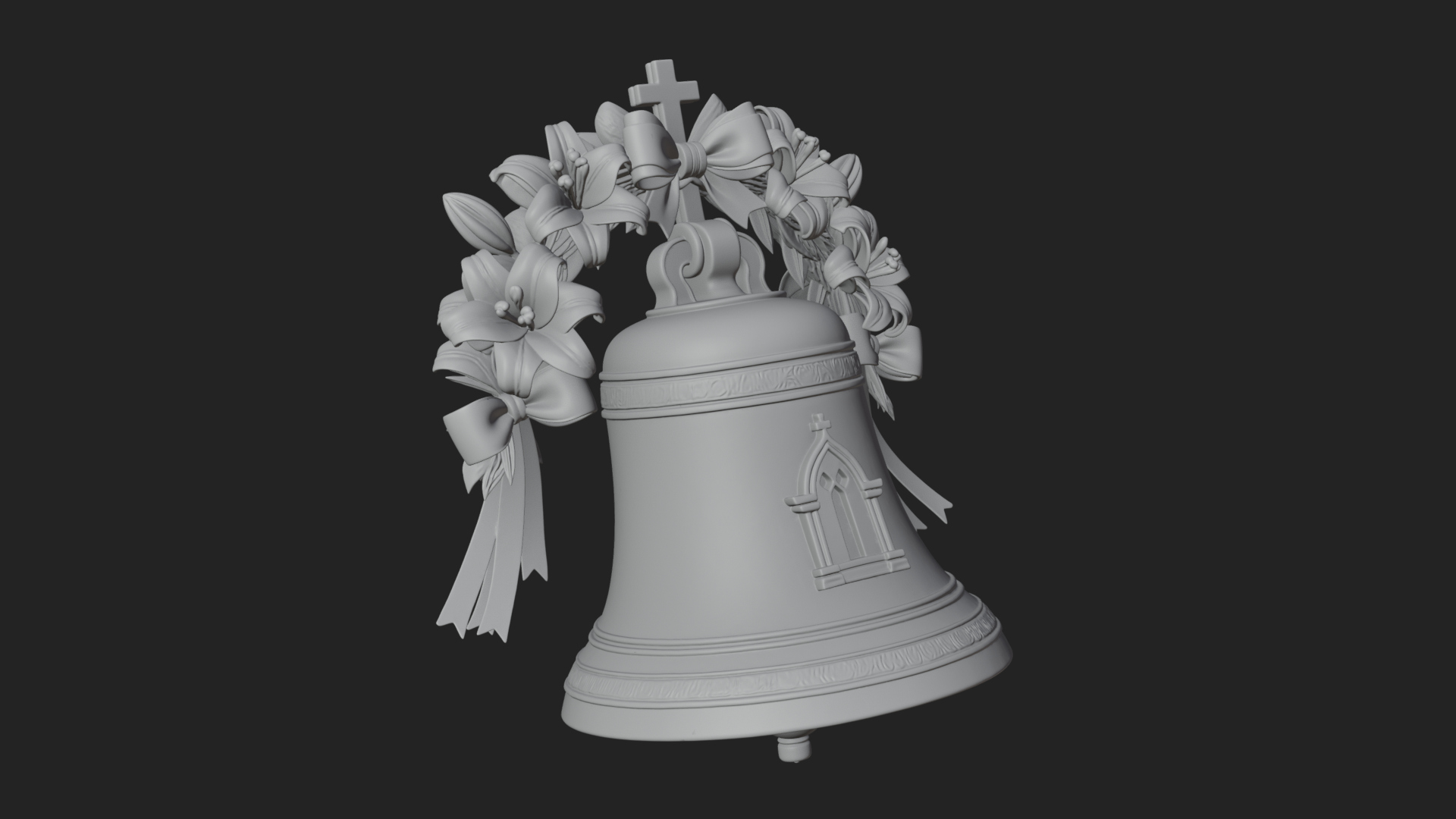 Easter Lily Church Bell Ornament Design 2 3D Print Model 3D Model