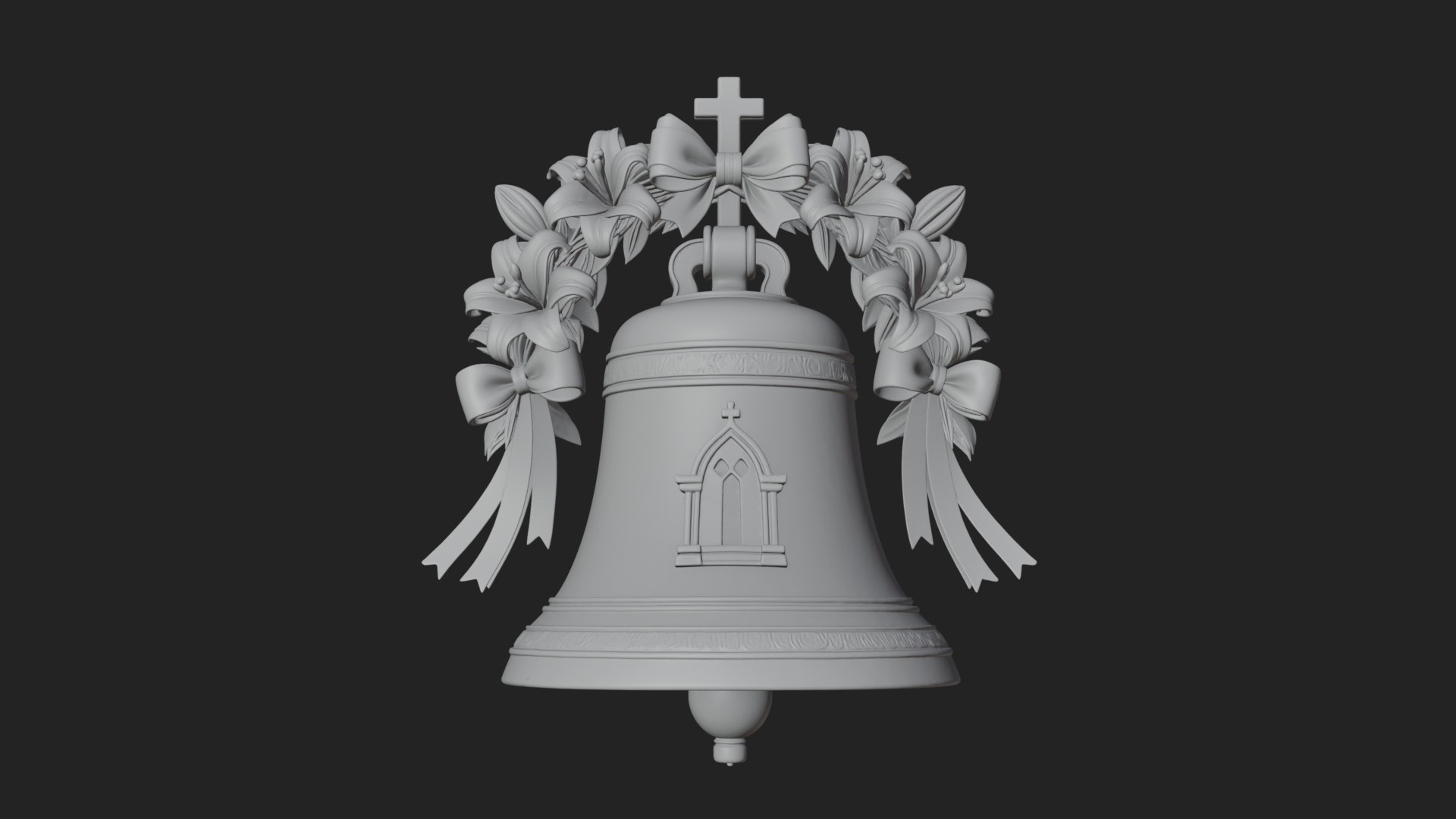 Easter Lily Church Bell Ornament Design 2 3D Print Model 3D Model