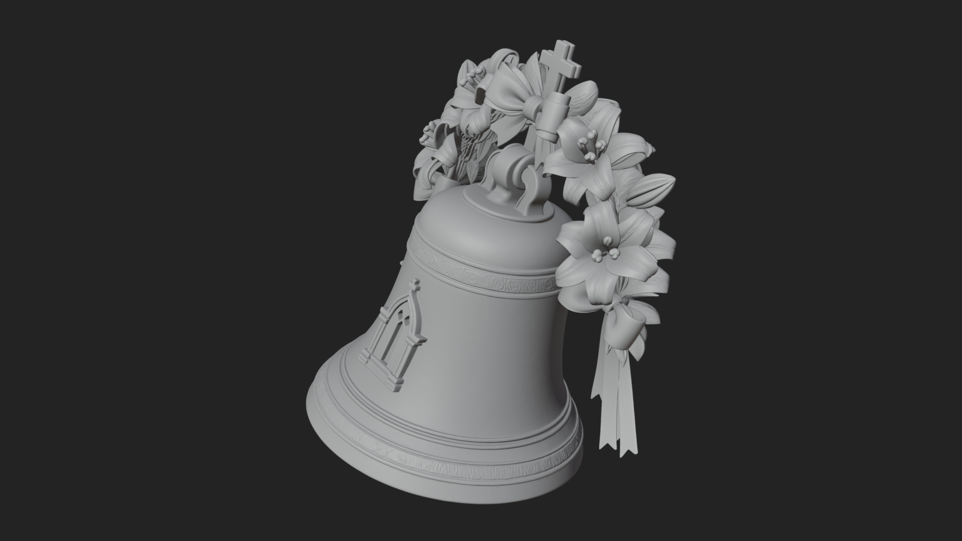 Easter Lily Church Bell Ornament Design 2 3D Print Model 3D Model