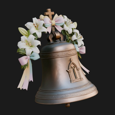 Easter Lily Church Bell Ornament Design 2 3D Print Model