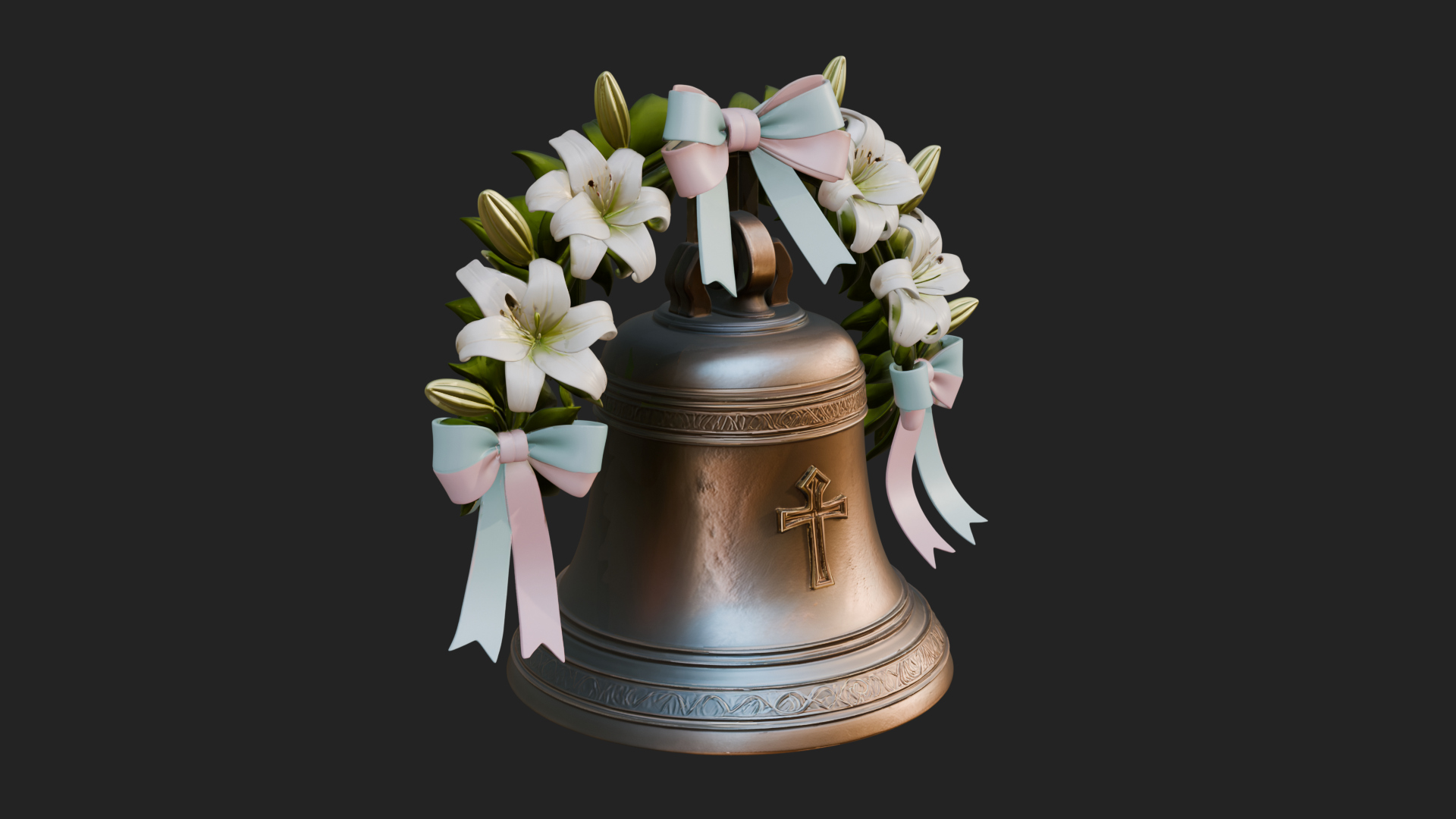 Easter Lily Church Bell Ornament Design 3 3D Print Model 3D Model