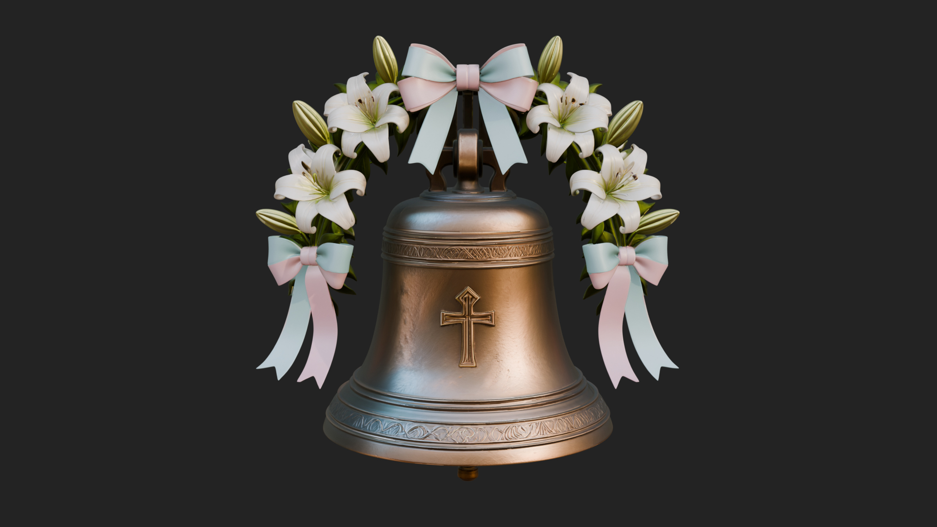 Easter Lily Church Bell Ornament Design 3 3D Print Model 3D Model