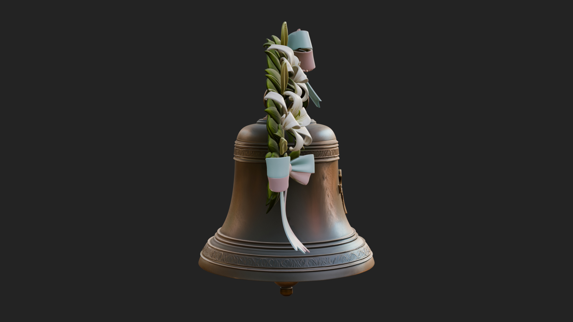 Easter Lily Church Bell Ornament Design 3 3D Print Model 3D Model
