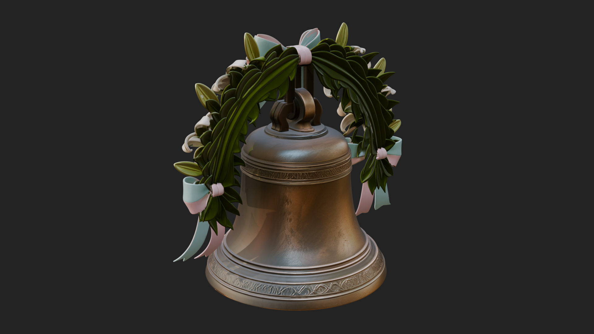Easter Lily Church Bell Ornament Design 3 3D Print Model 3D Model