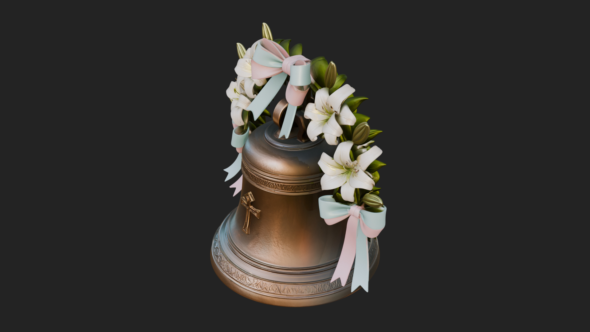 Easter Lily Church Bell Ornament Design 3 3D Print Model 3D Model