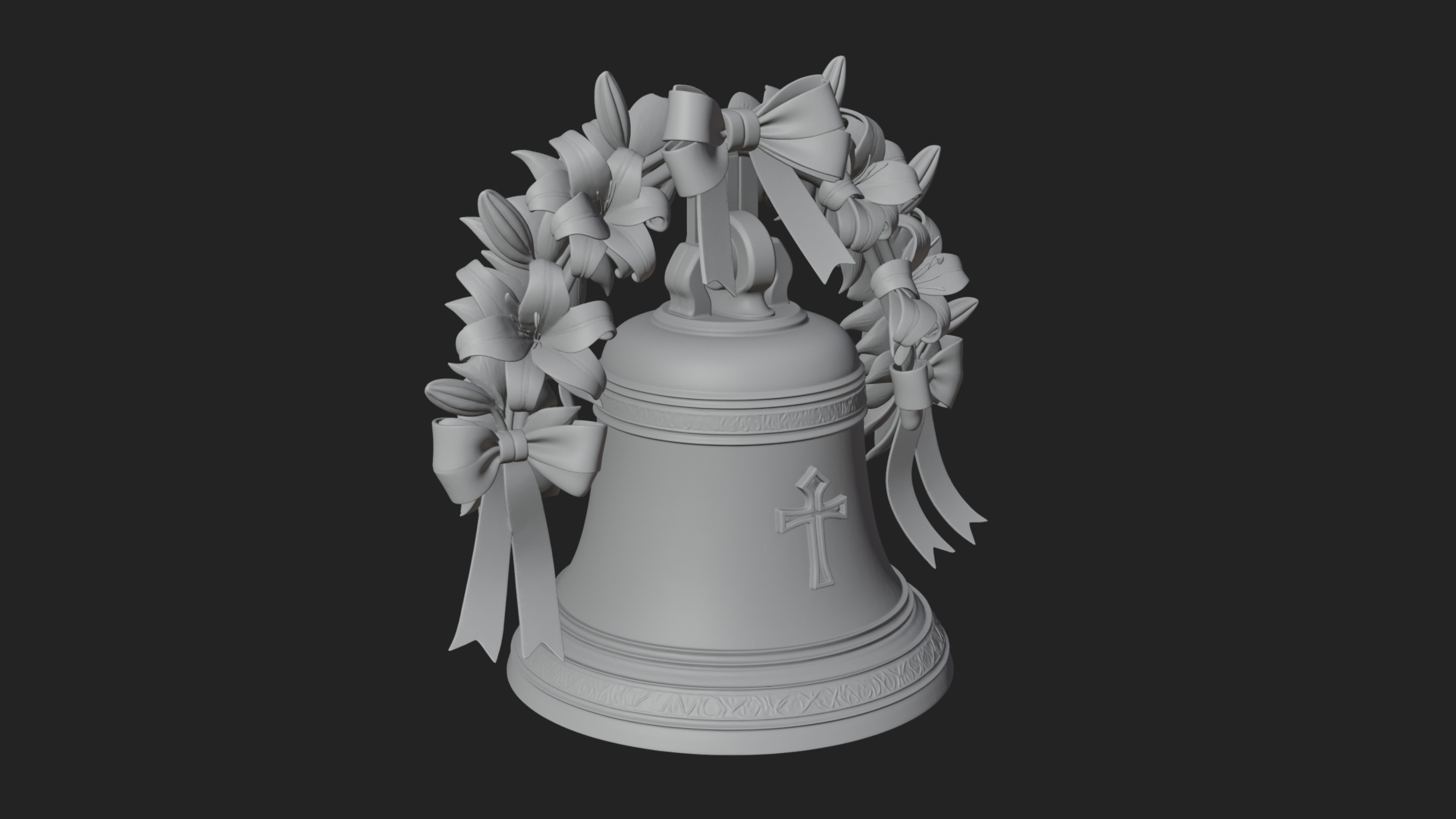 Easter Lily Church Bell Ornament Design 3 3D Print Model 3D Model