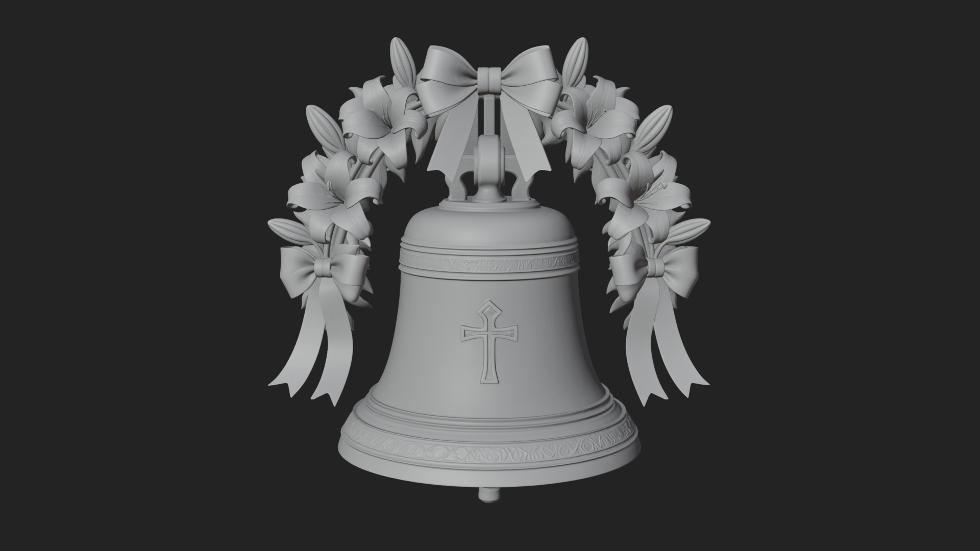 Easter Lily Church Bell Ornament Design 3 3D Print Model 3D Model
