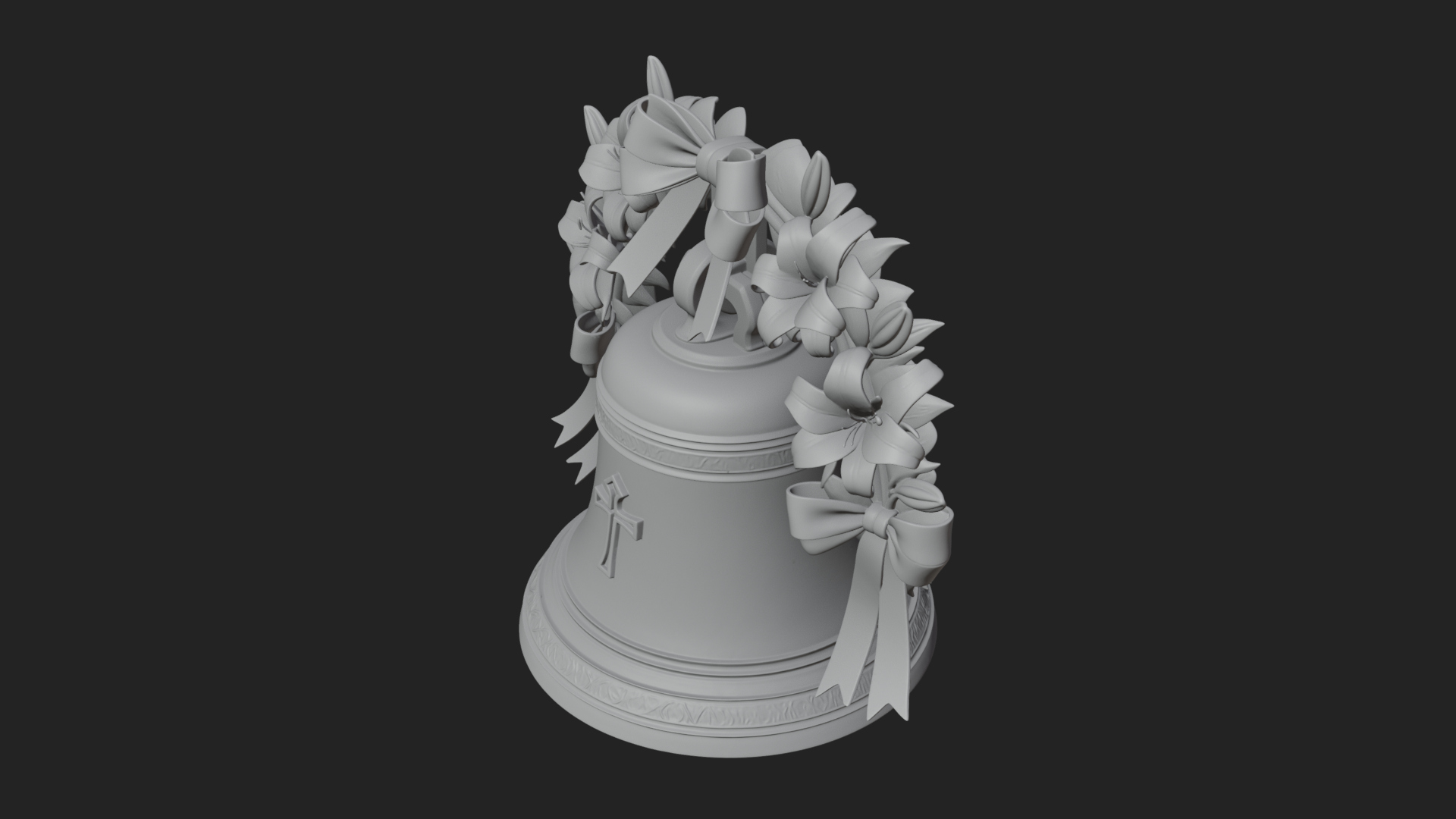 Easter Lily Church Bell Ornament Design 3 3D Print Model 3D Model