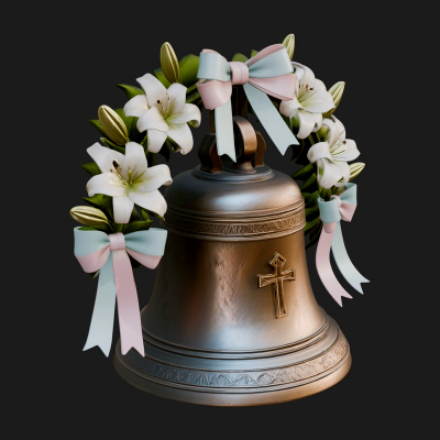 Easter Lily Church Bell Ornament Design 3 3D Print Model
