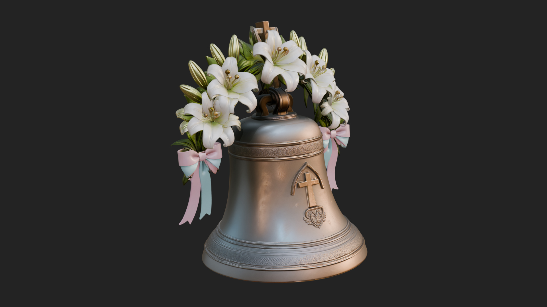 Easter Lily Church Bell Ornament Design 4 3D Print Model 3D Model
