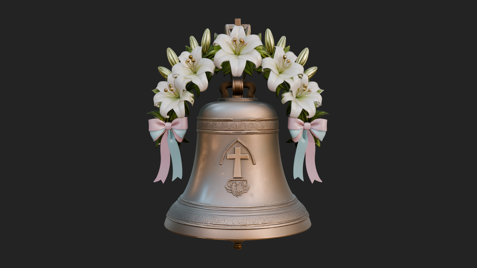 Easter Lily Church Bell Ornament Design 4 3D Print Model 3D Model