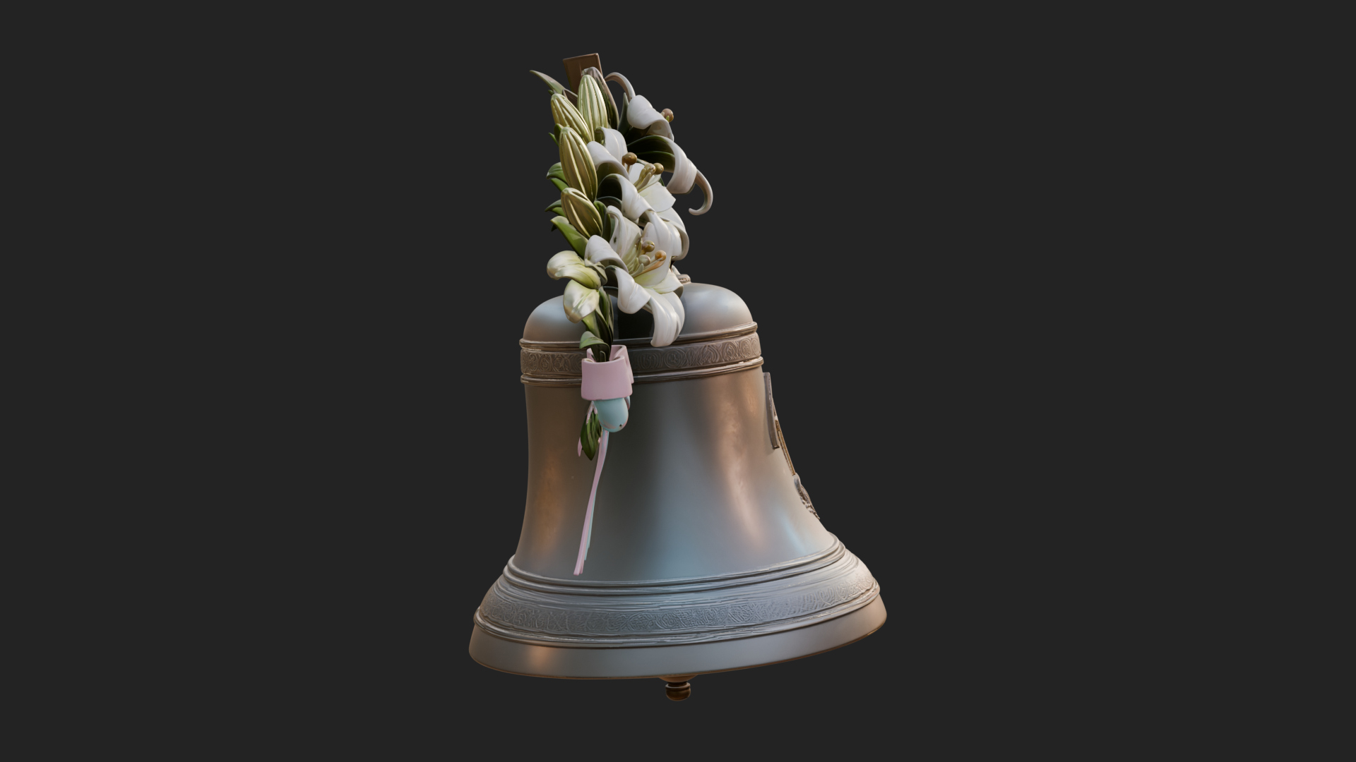 Easter Lily Church Bell Ornament Design 4 3D Print Model 3D Model