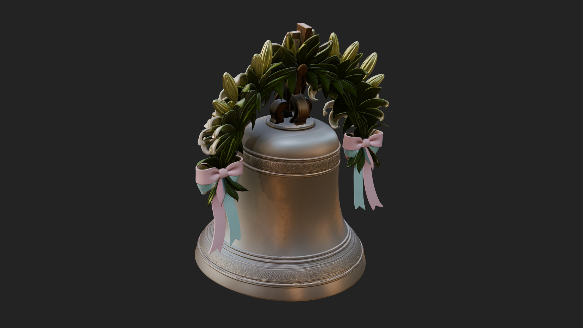 Easter Lily Church Bell Ornament Design 4 3D Print Model 3D Model