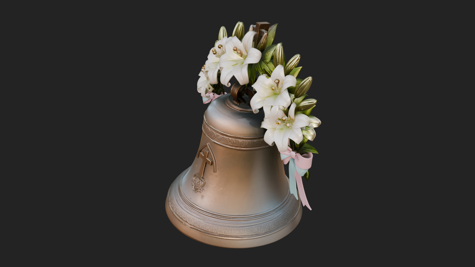 Easter Lily Church Bell Ornament Design 4 3D Print Model 3D Model