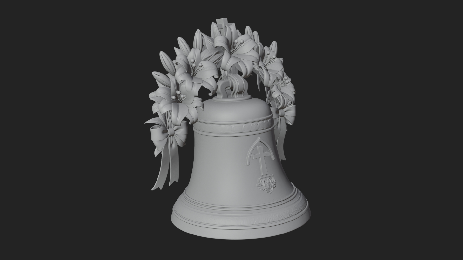 Easter Lily Church Bell Ornament Design 4 3D Print Model 3D Model