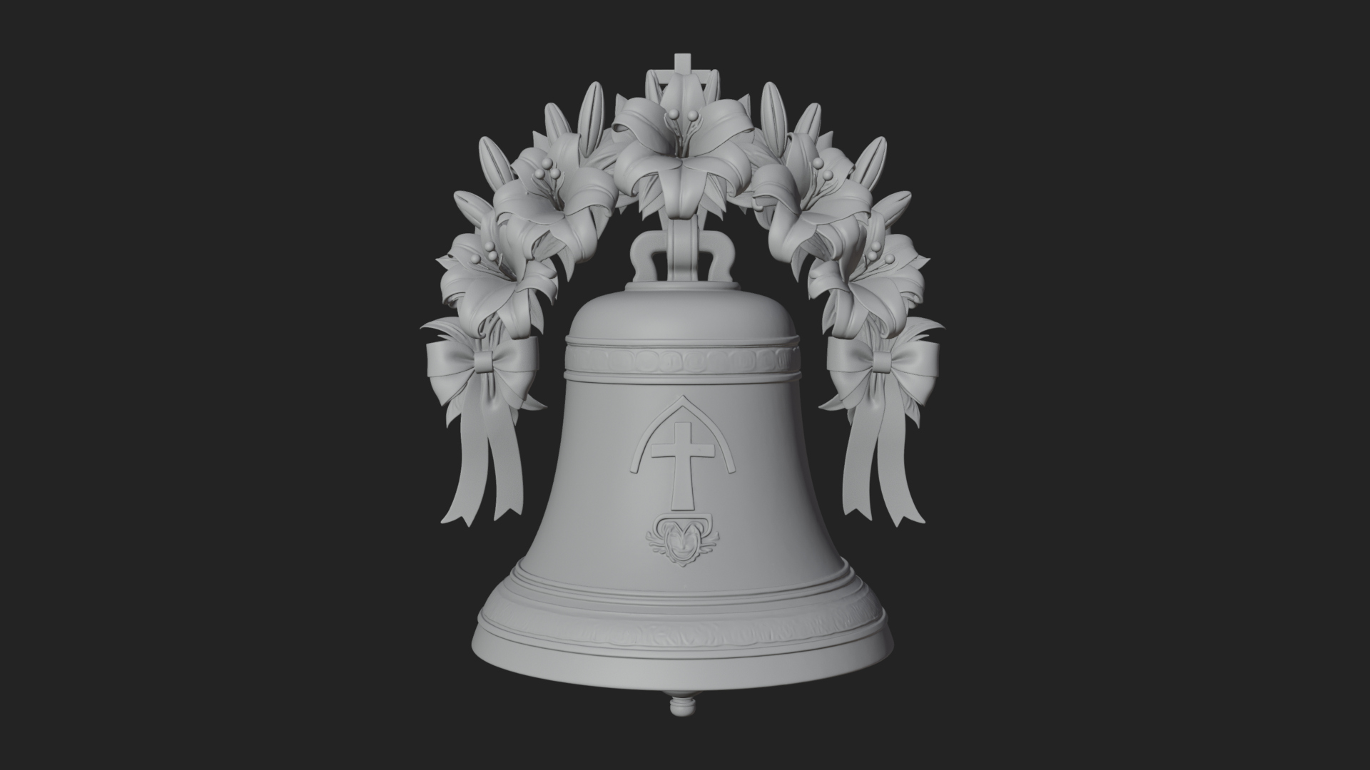 Easter Lily Church Bell Ornament Design 4 3D Print Model 3D Model