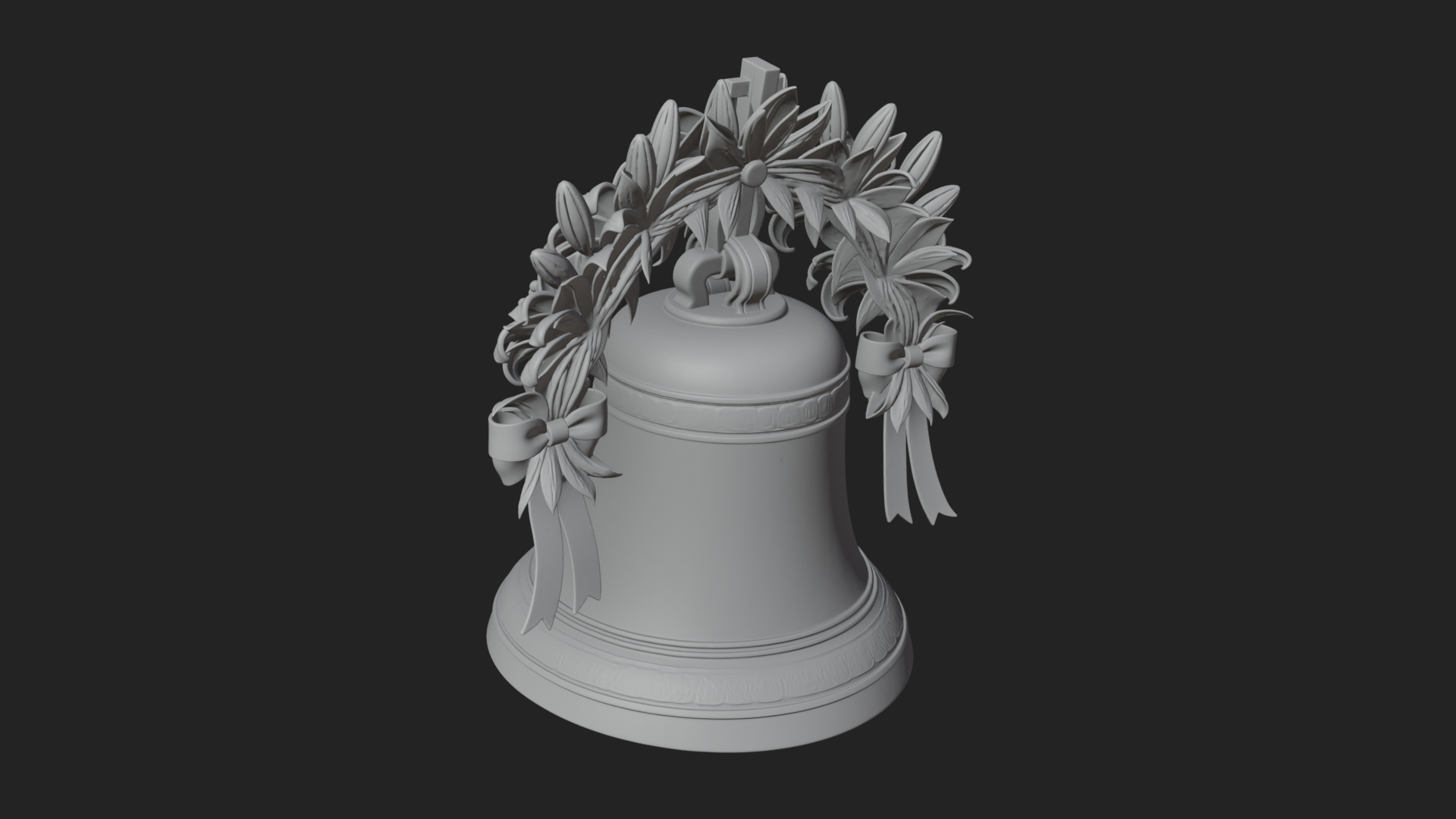 Easter Lily Church Bell Ornament Design 4 3D Print Model 3D Model