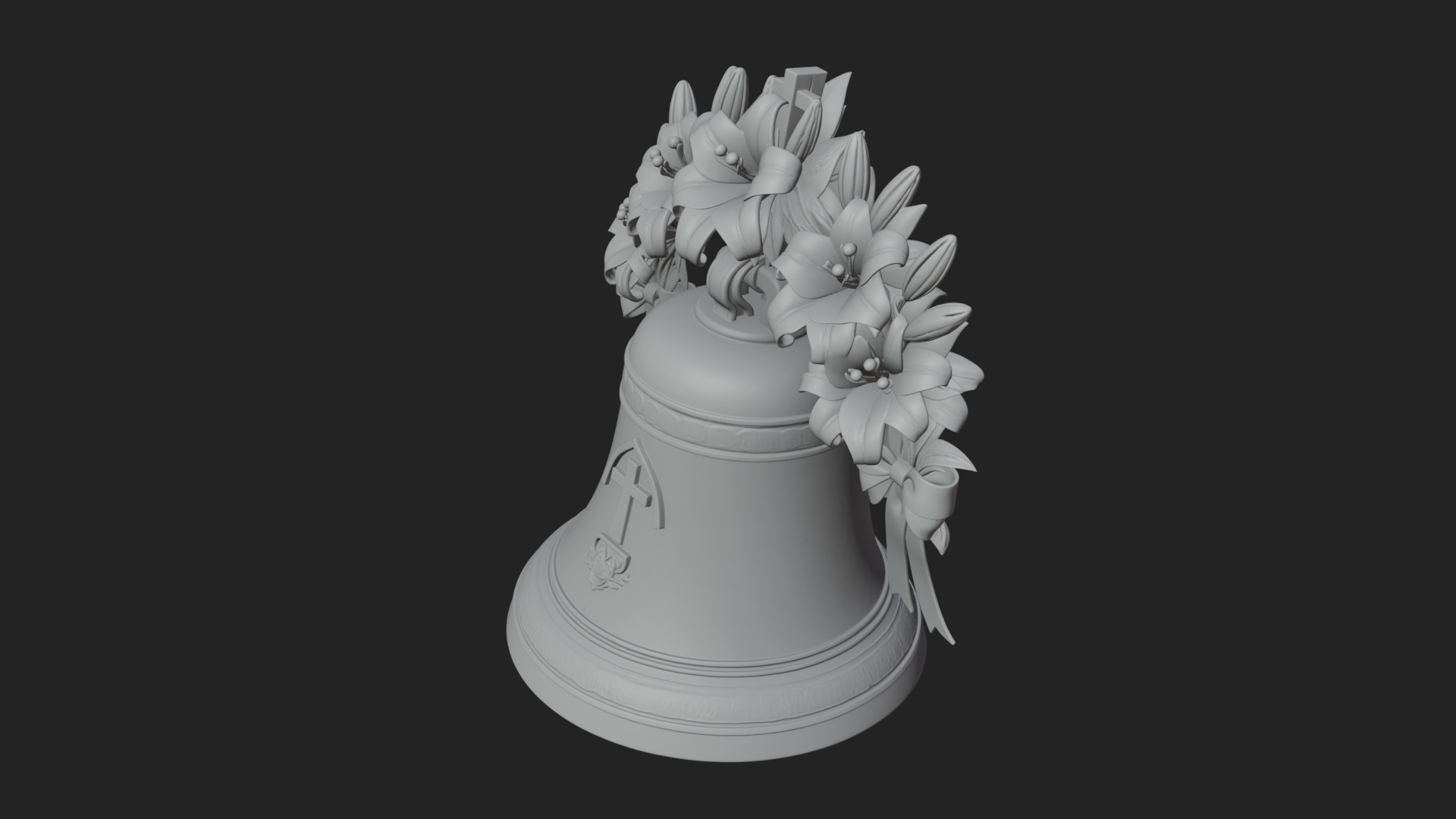Easter Lily Church Bell Ornament Design 4 3D Print Model 3D Model