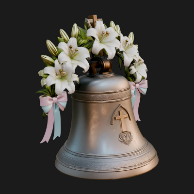 Easter Lily Church Bell Ornament Design 4 3D Print Model
