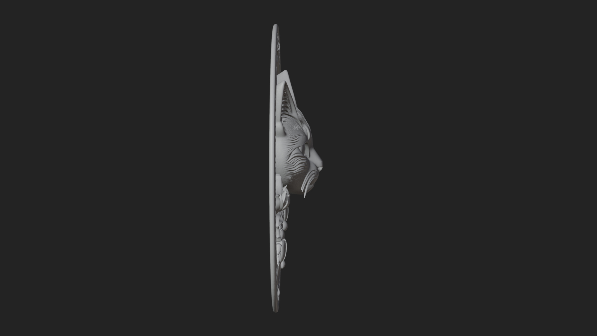 Egyptian Cat Oval Relief Plaque Design 2 3D Print Model 3D Model