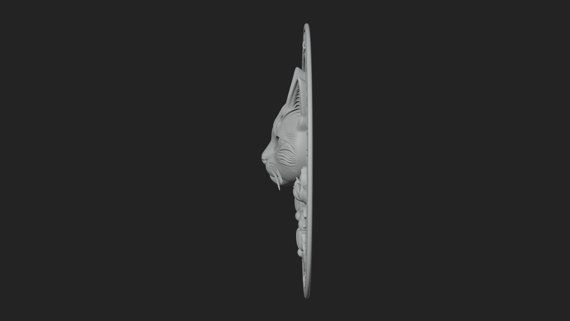 Egyptian Cat Oval Relief Plaque Design 2 3D Print Model 3D Model