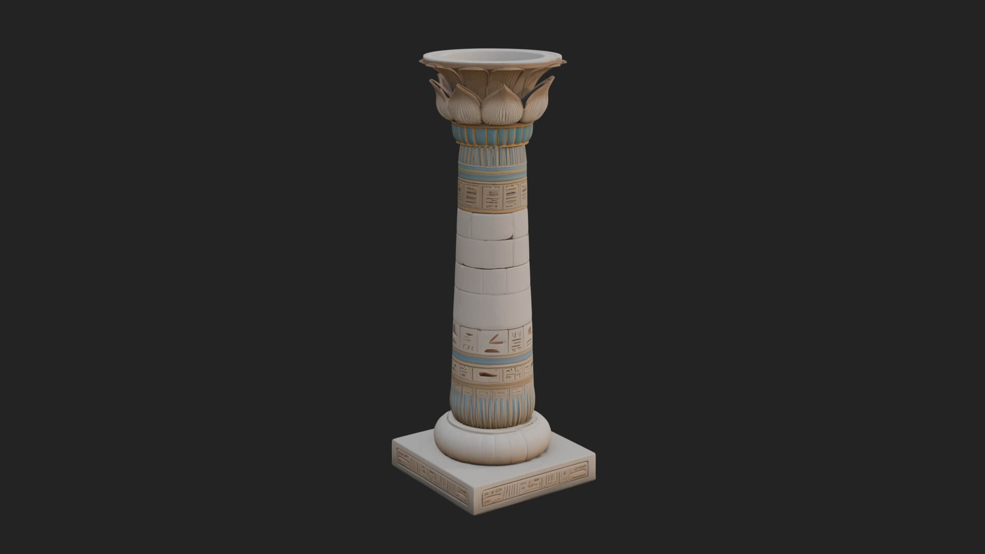 Egyptian Column Model Design 5 3D Print Model 3D Model