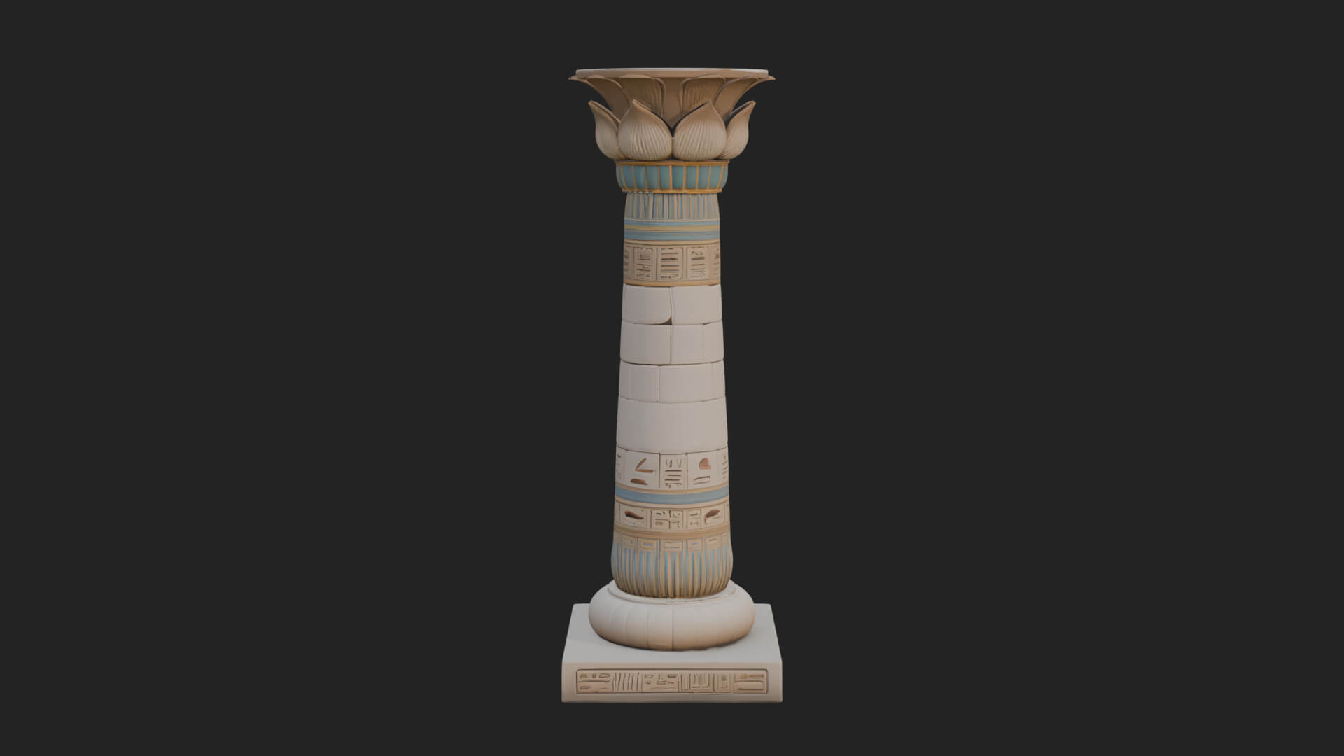 Egyptian Column Model Design 5 3D Print Model 3D Model