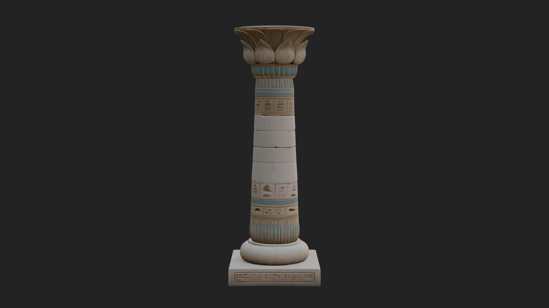 Egyptian Column Model Design 5 3D Print Model 3D Model