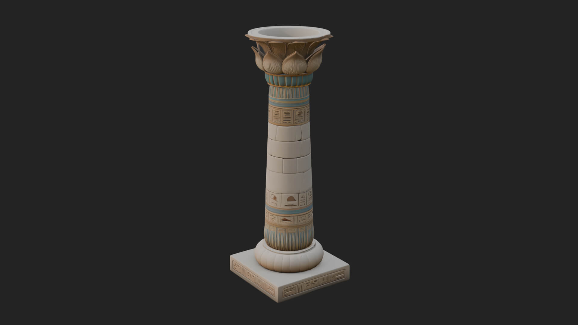 Egyptian Column Model Design 5 3D Print Model 3D Model
