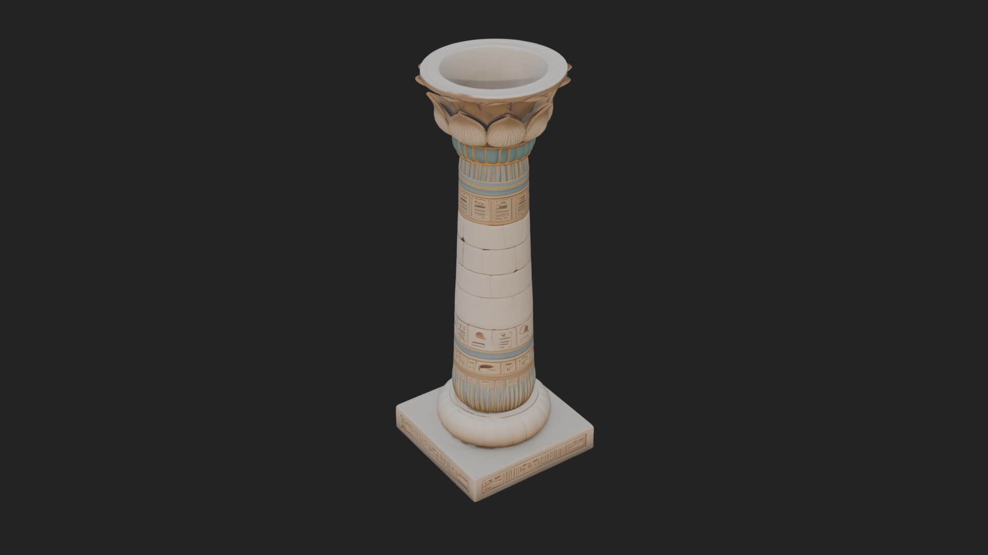 Egyptian Column Model Design 5 3D Print Model 3D Model