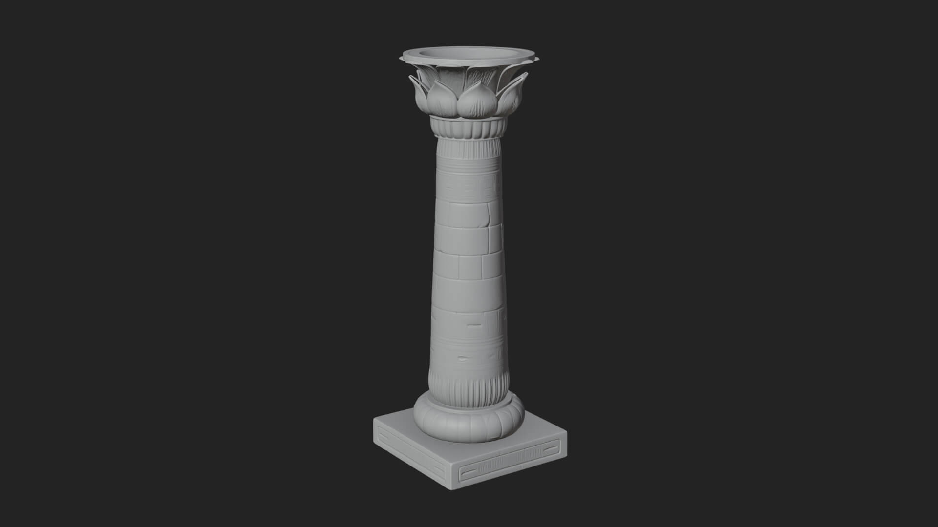 Egyptian Column Model Design 5 3D Print Model 3D Model