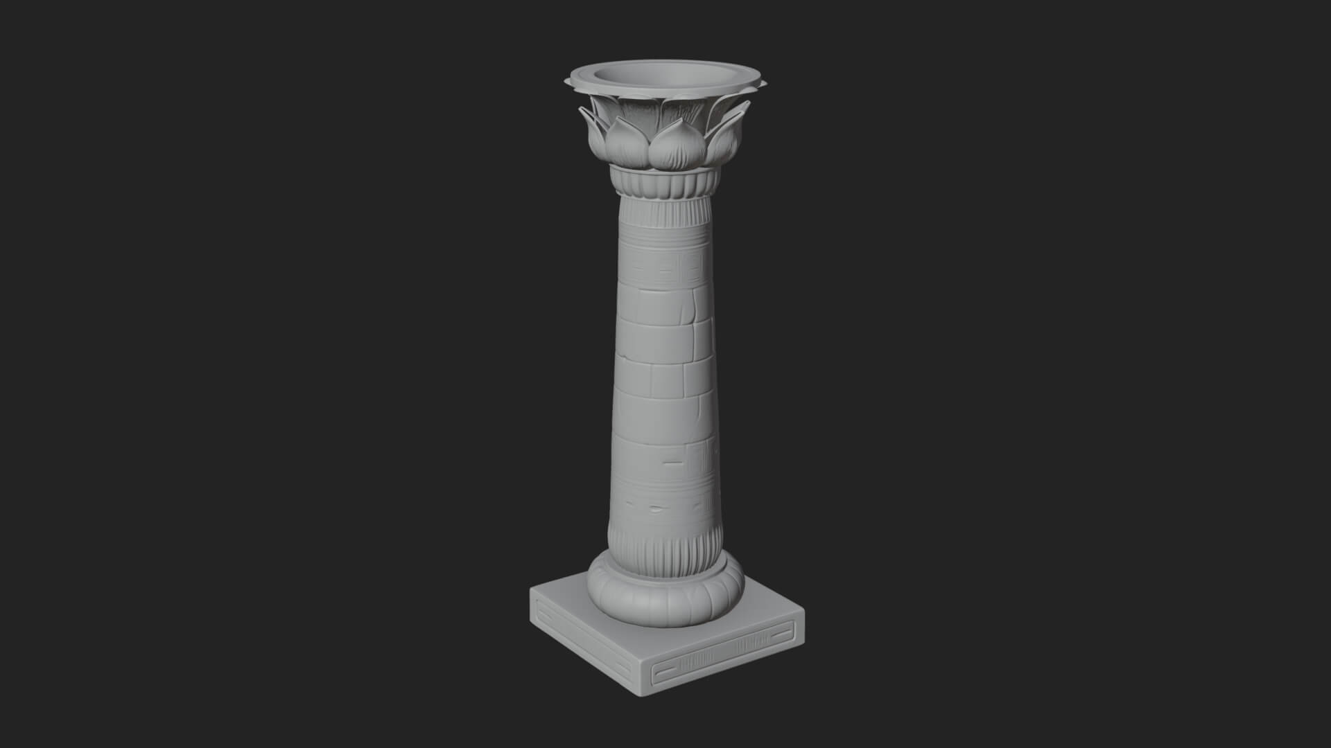 Egyptian Column Model Design 5 3D Print Model 3D Model
