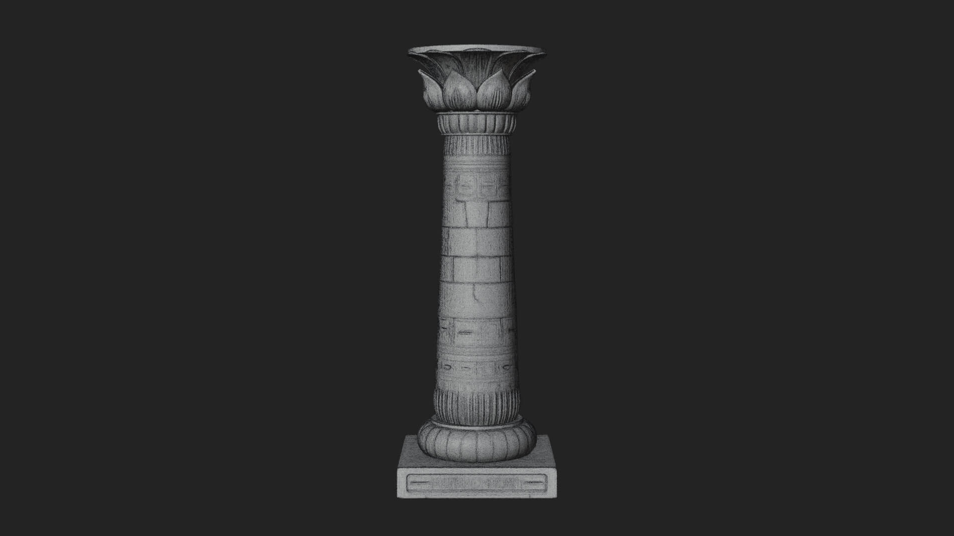 Egyptian Column Model Design 5 3D Print Model 3D Model