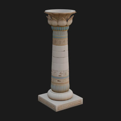 Egyptian Column Model Design 5 3D Print Model
