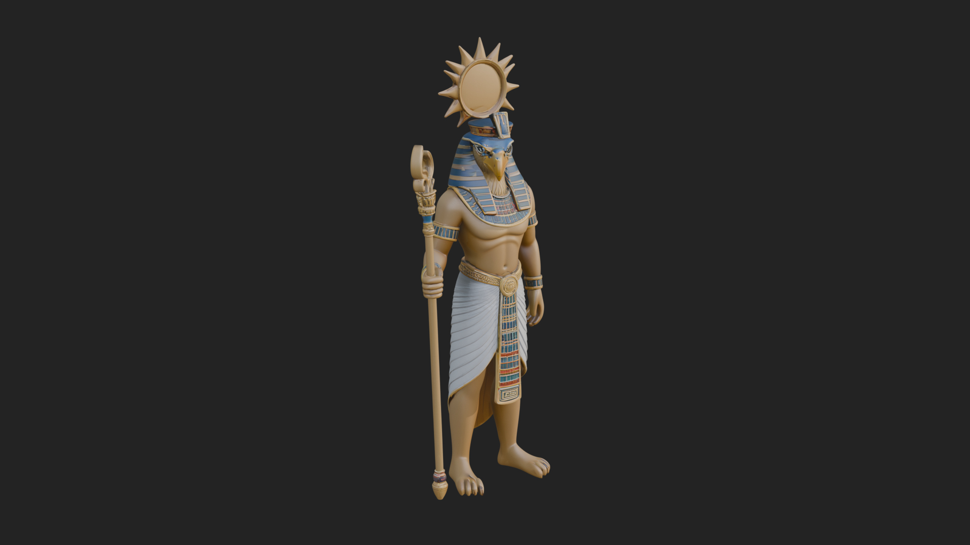 Egyptian Pharaoh Standing Statue Design 10 3D Print Model 3D Model
