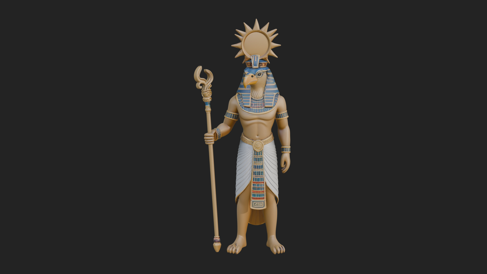 Egyptian Pharaoh Standing Statue Design 10 3D Print Model 3D Model