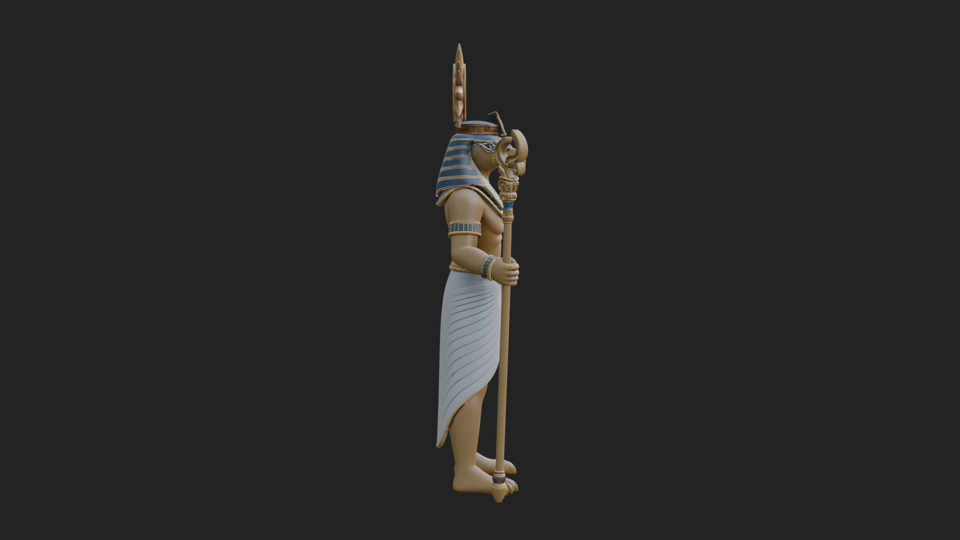 Egyptian Pharaoh Standing Statue Design 10 3D Print Model 3D Model