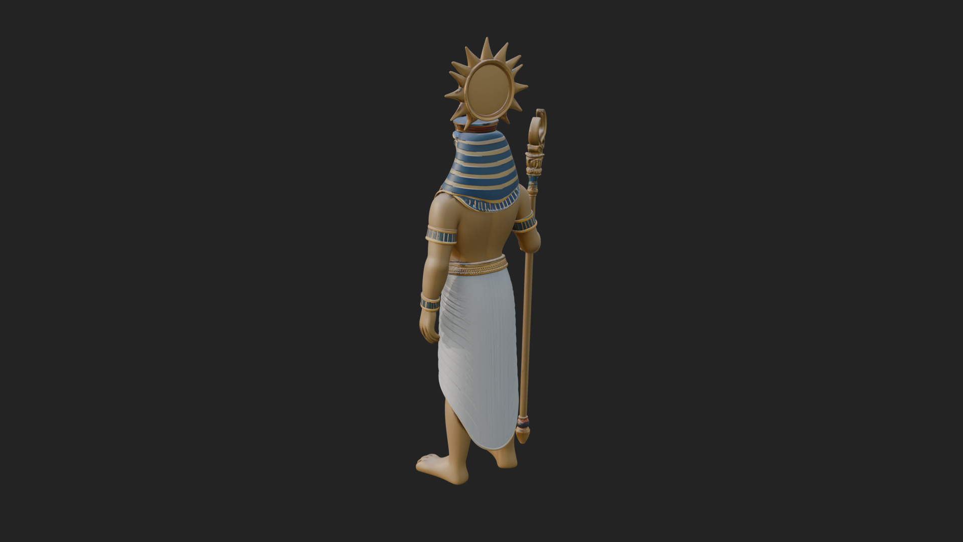 Egyptian Pharaoh Standing Statue Design 10 3D Print Model 3D Model