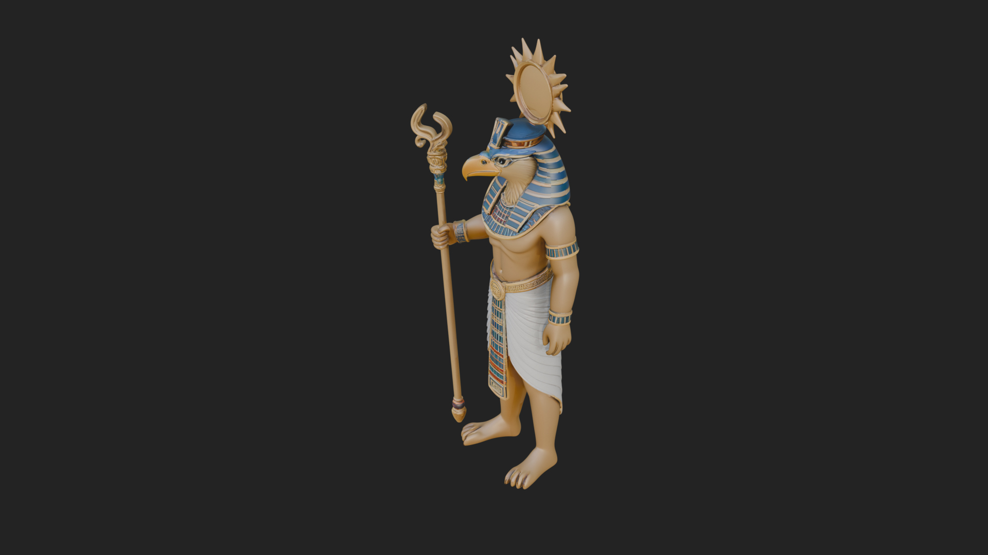 Egyptian Pharaoh Standing Statue Design 10 3D Print Model 3D Model