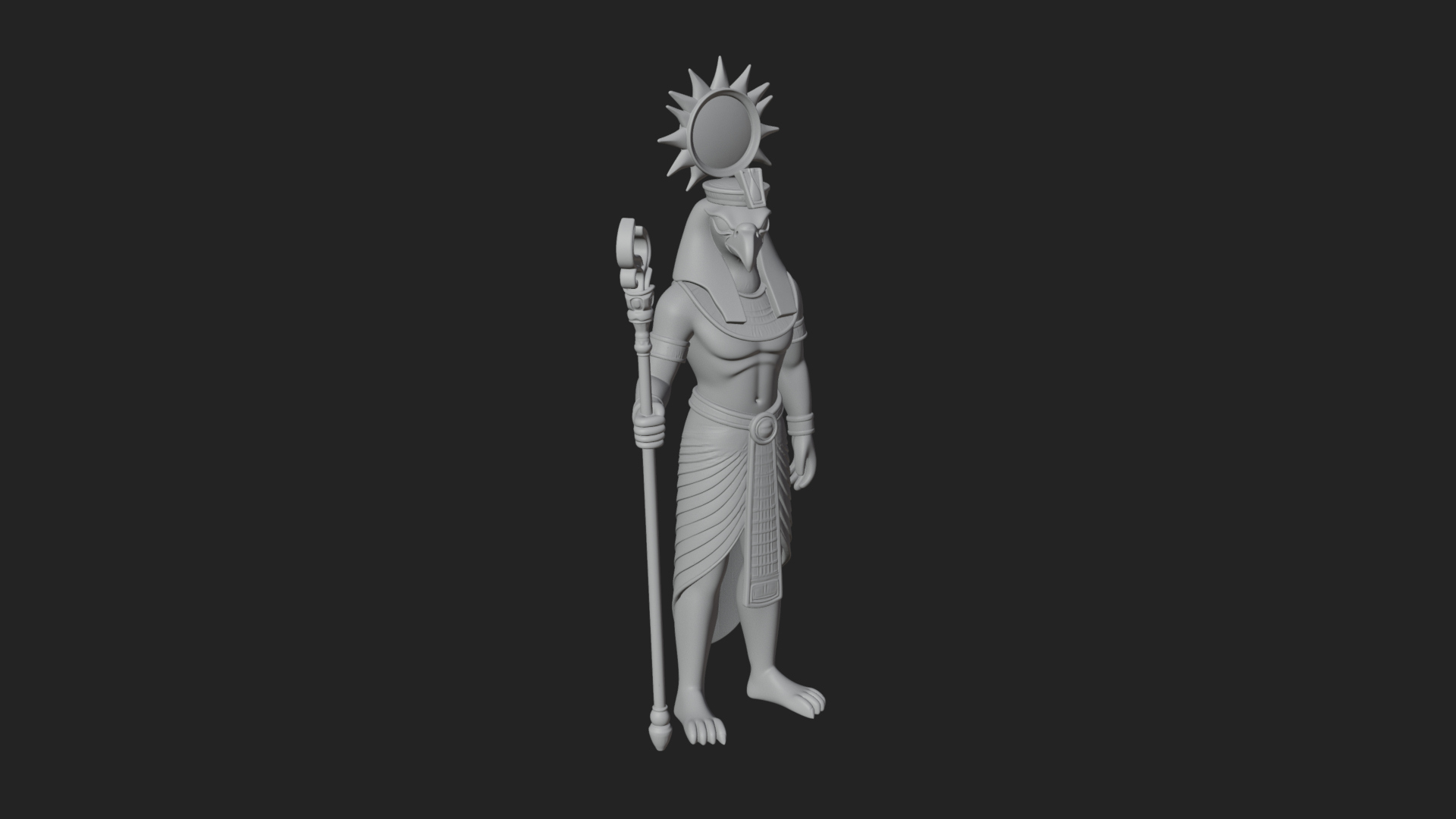 Egyptian Pharaoh Standing Statue Design 10 3D Print Model 3D Model