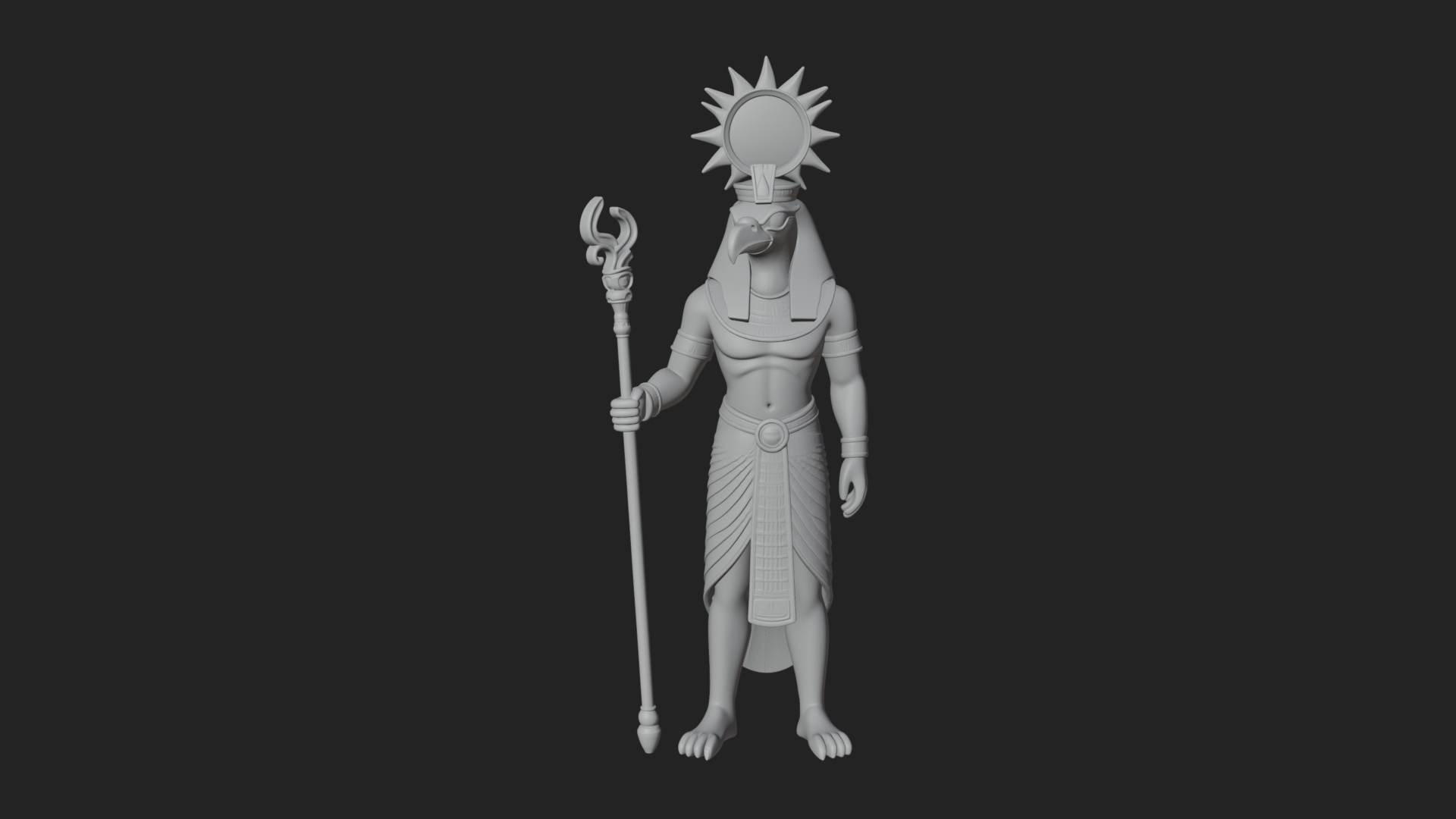 Egyptian Pharaoh Standing Statue Design 10 3D Print Model 3D Model