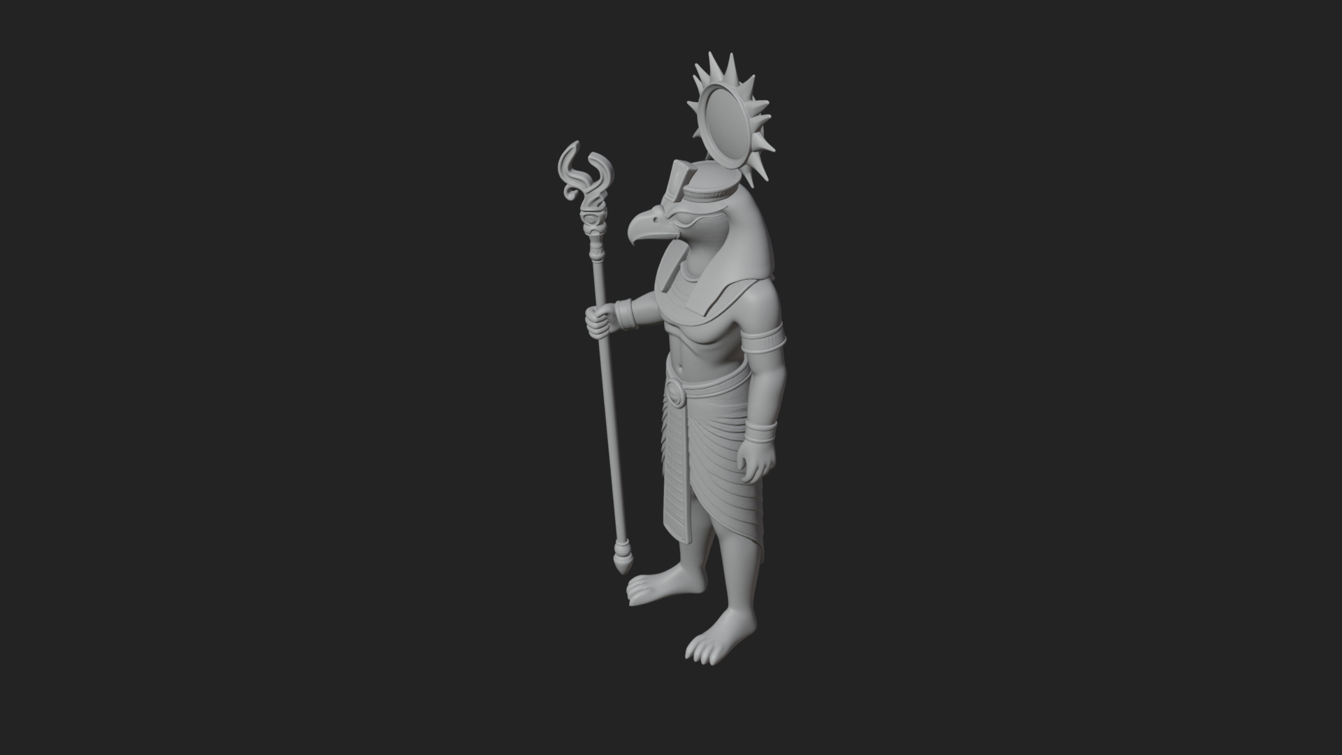 Egyptian Pharaoh Standing Statue Design 10 3D Print Model 3D Model