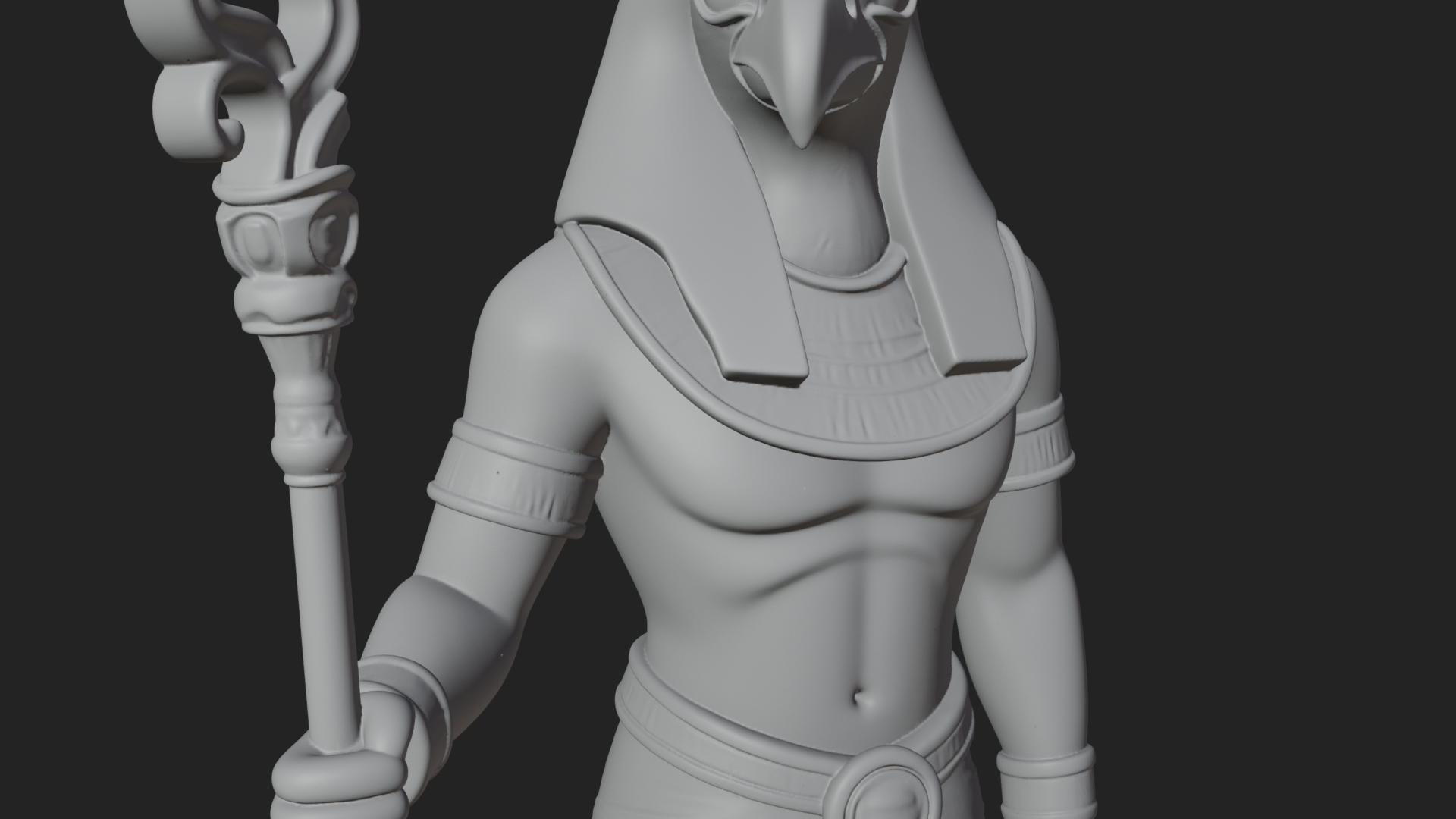 Egyptian Pharaoh Standing Statue Design 10 3D Print Model 3D Model