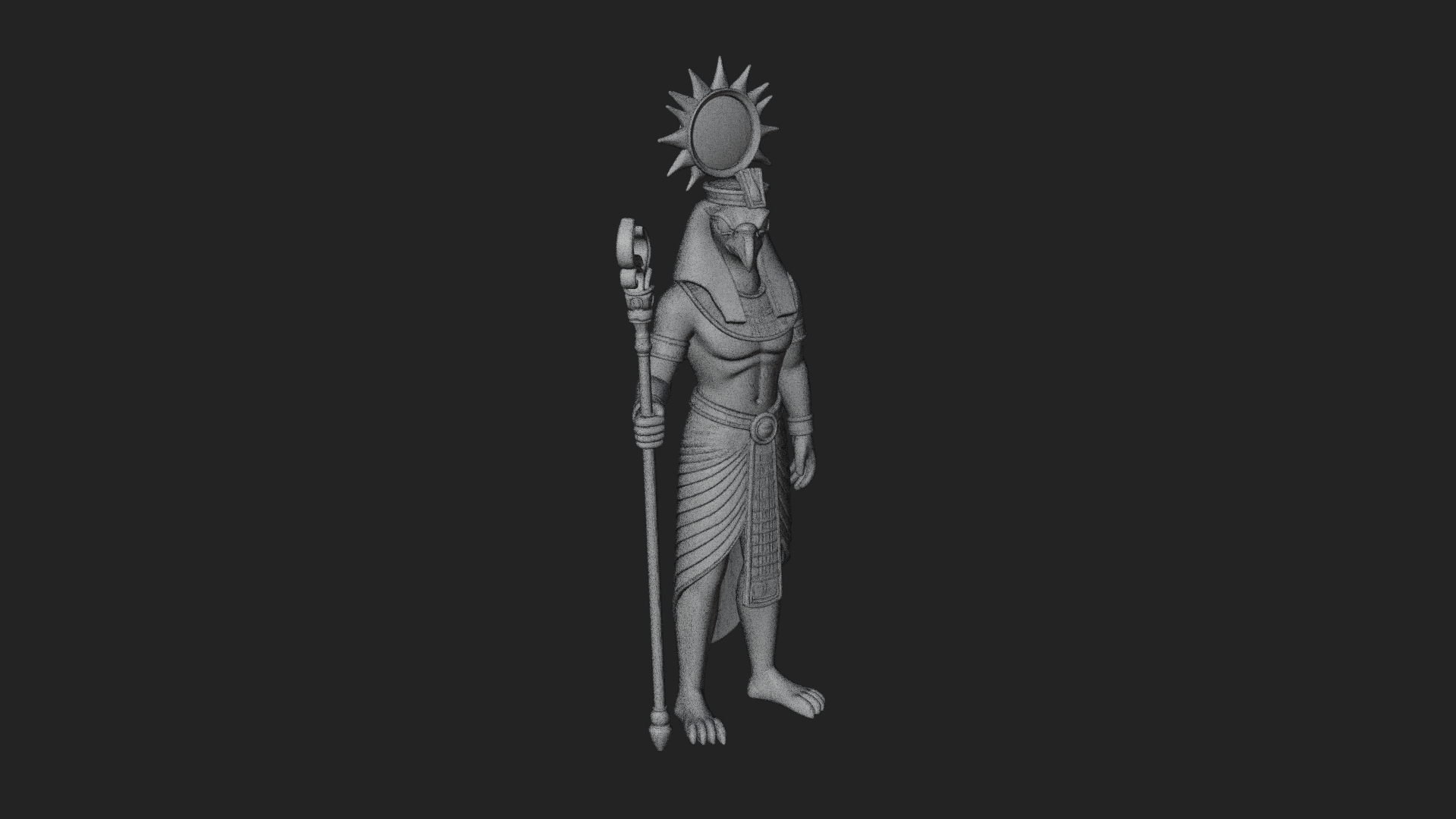 Egyptian Pharaoh Standing Statue Design 10 3D Print Model 3D Model