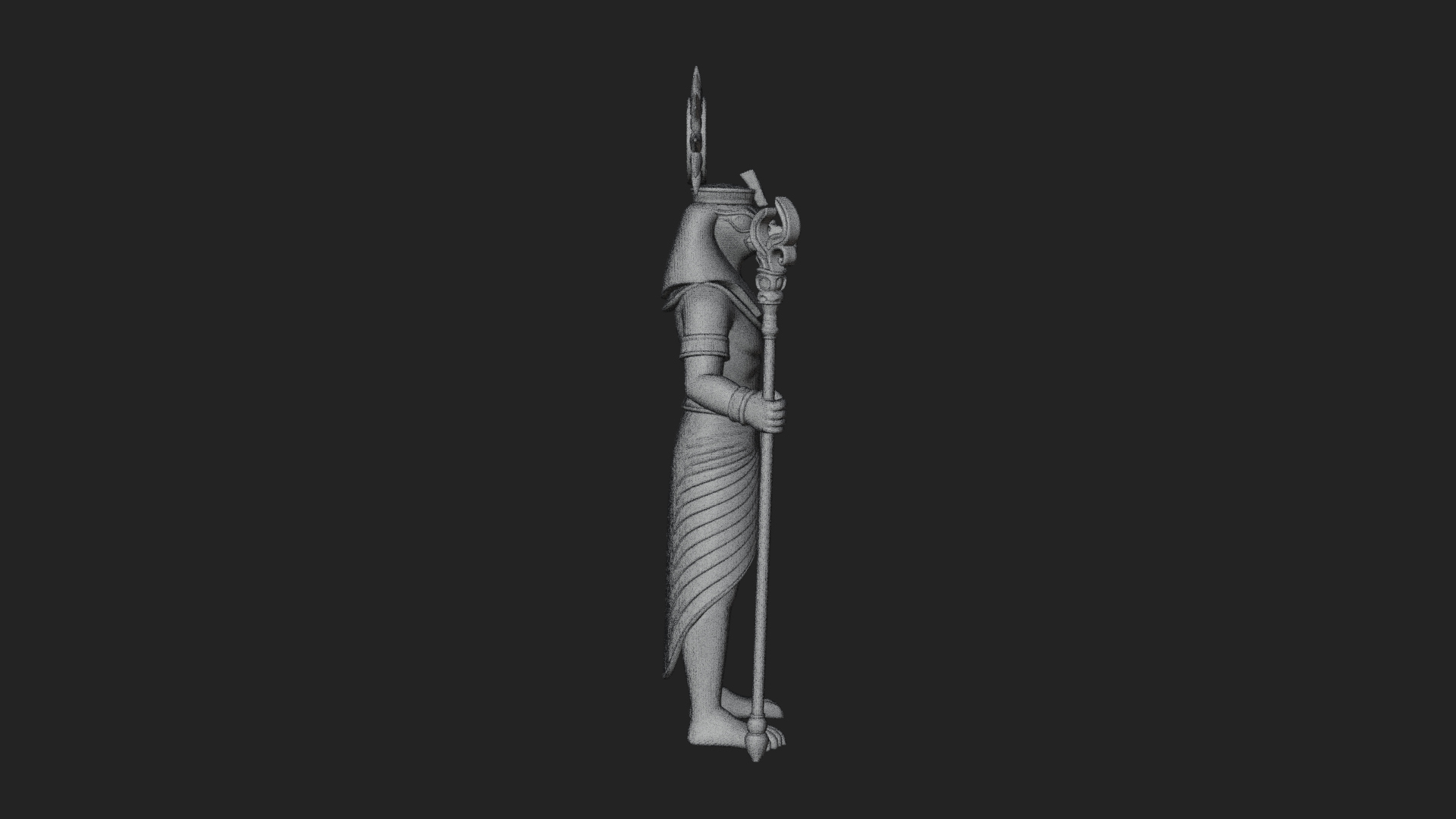 Egyptian Pharaoh Standing Statue Design 10 3D Print Model 3D Model
